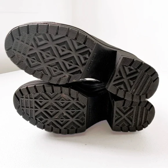 Converse | Chuck 70 De Luxe Heel Black Leather Platform Chunky Sz 7 A06145C - Picture 13 of 16